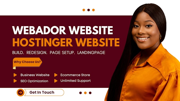 design webador website, webador redesign hostinger website design wix