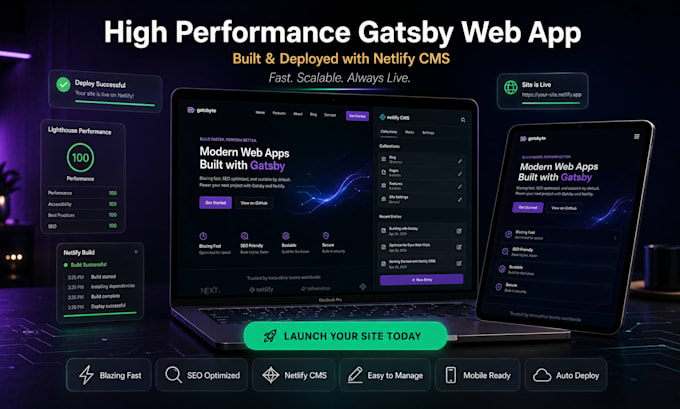 build and deploy a high performance gatsby web app with netlify cms