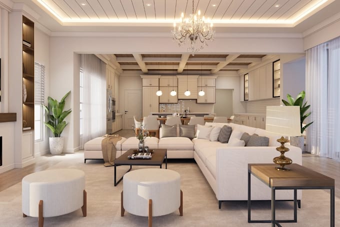 turn dwg plan to 3d apartment interior, basement, bedroom design, kitchen layout