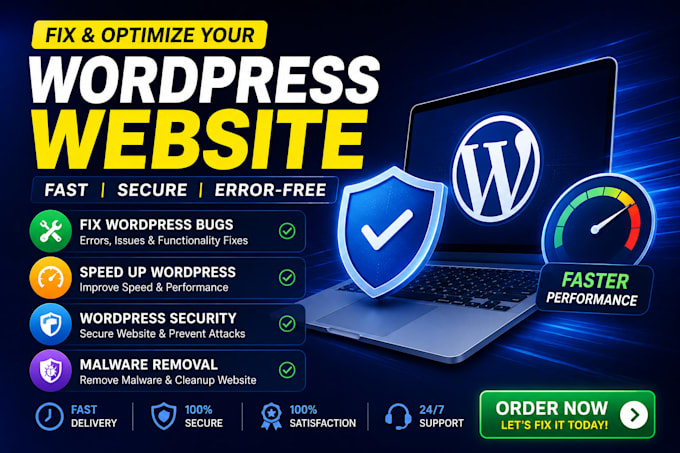 fix wordpress bugs speed up wordpress website wordpress security malware removal