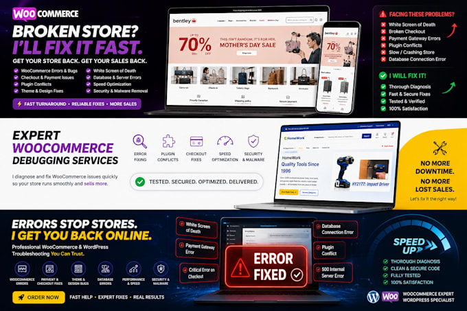 fix woocommerce and wordpress ecommerce errors and bugs