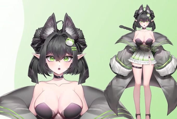 model anime 2d vtuber model, live2d rigging, custom live2d model, vtuber art