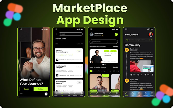 create mobile app UI UX design in figma