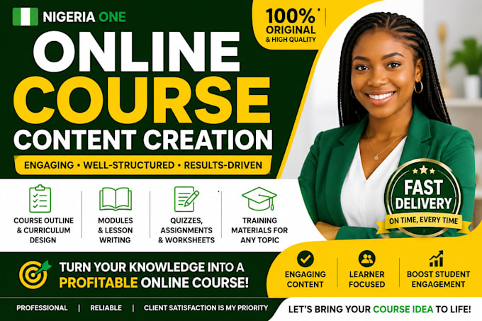create online course content, elearning modules, lessons and training materials