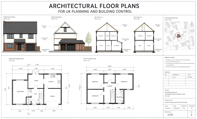 draw architectural floor plans for UK planning and building control