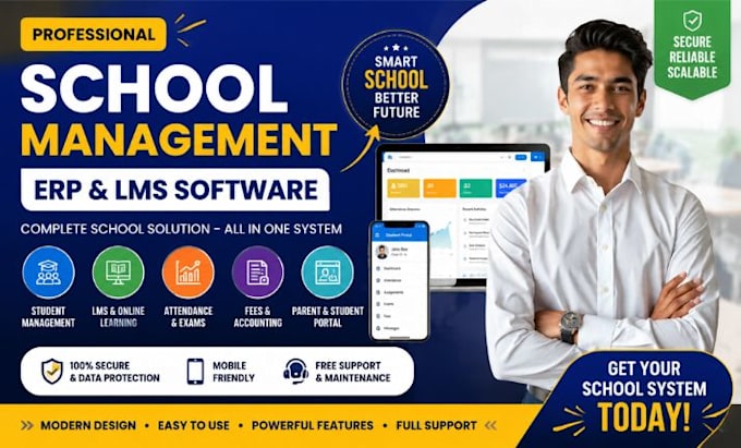 build professional school management software, erp and lms website
