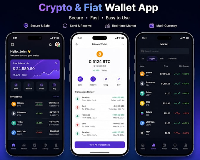 build crypto or fiat mobile wallets and exchange platforms