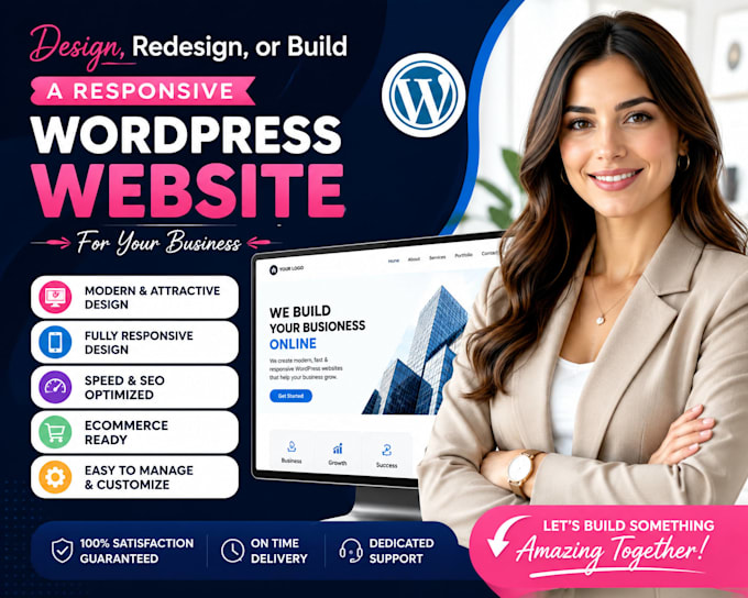 design, redesign, or build a responsive wordpress website for your business