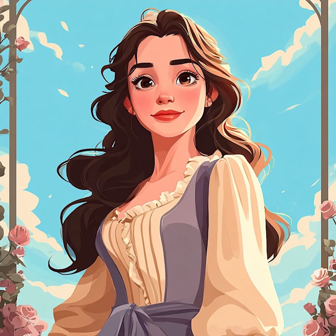 beautiful portrait in disney cartoon