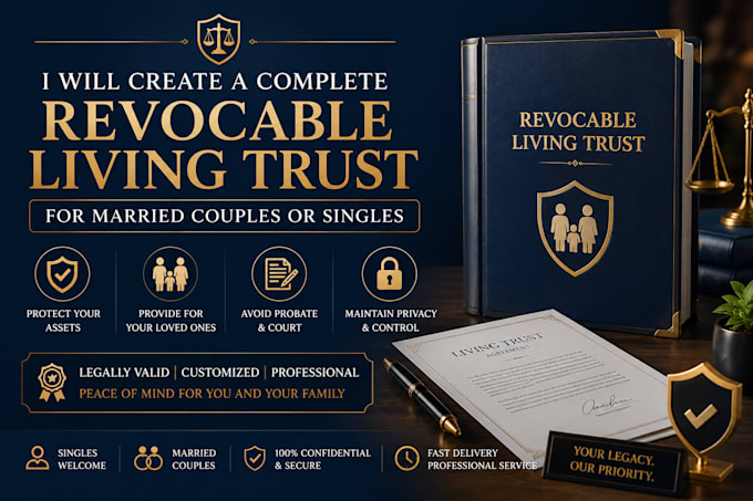 create a complete revocable living trust for married couples or singles