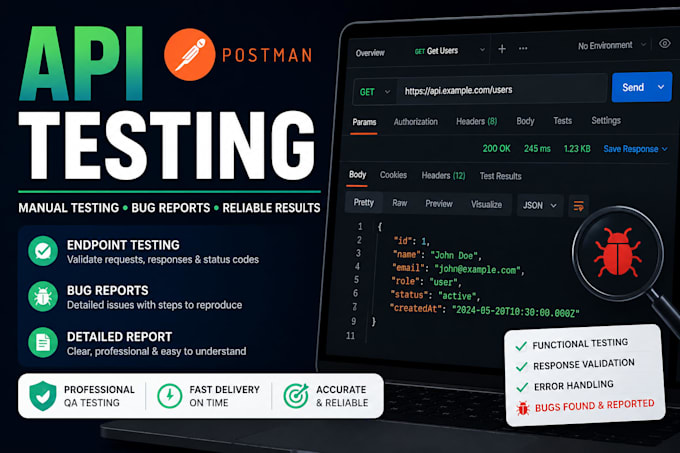 test your API using postman and provide a detailed report