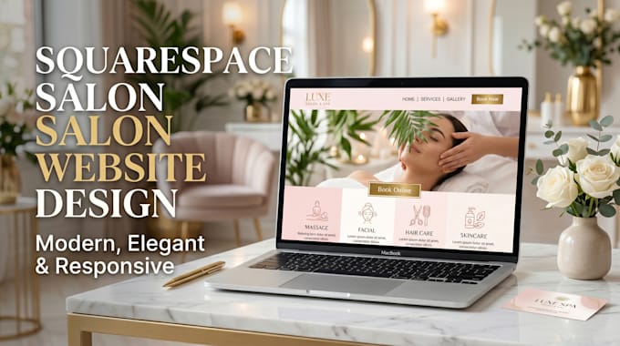 design squarespace salon landing page, squarespace design, squarespace redesign