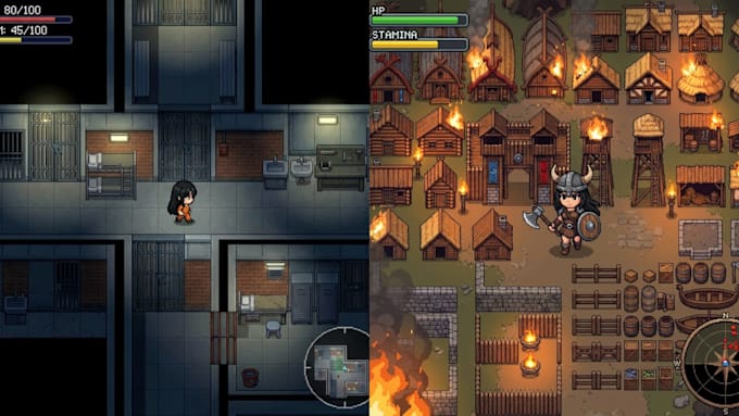 pixel art tileset pixel tilemap top down isometric background game asset