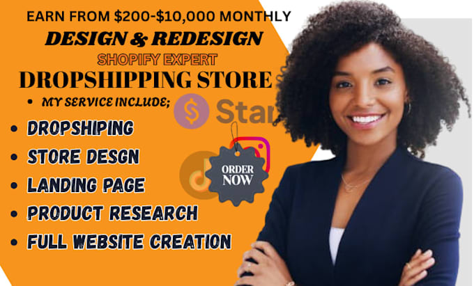 design and develop shopify store, shopify dropshipping store