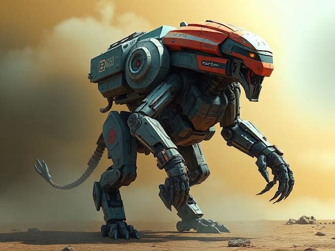 design 2d sci fi mech, robot and creature concept models