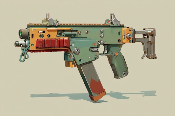 create weapon design and illustration