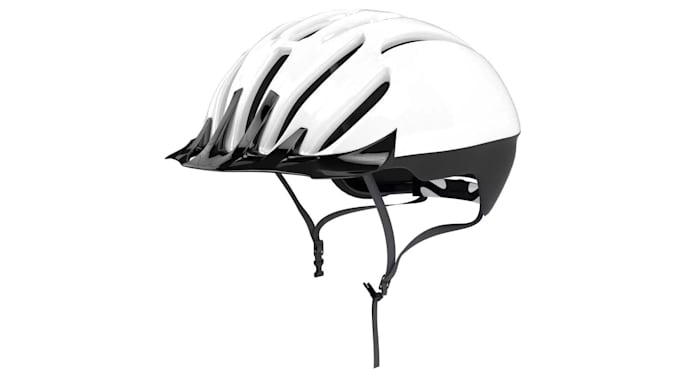 create realistic 3d cycling helmet and mask animation