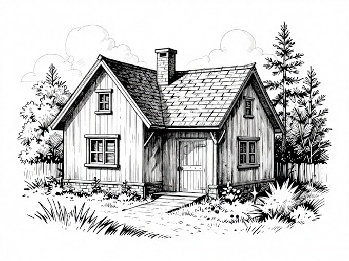 draw black and white illustration