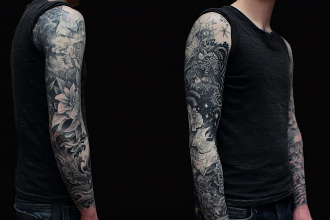 create a tattoo design for leg sleeve