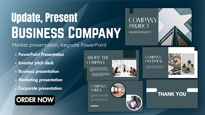 update, present business company slides market presentation, keynote powerpoint