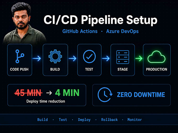 build cicd pipelines using github actions or azure devops