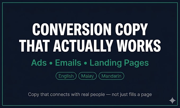 write conversion copy for ads, emails and landing pages