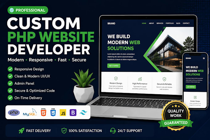 create a custom PHP website with admin panel