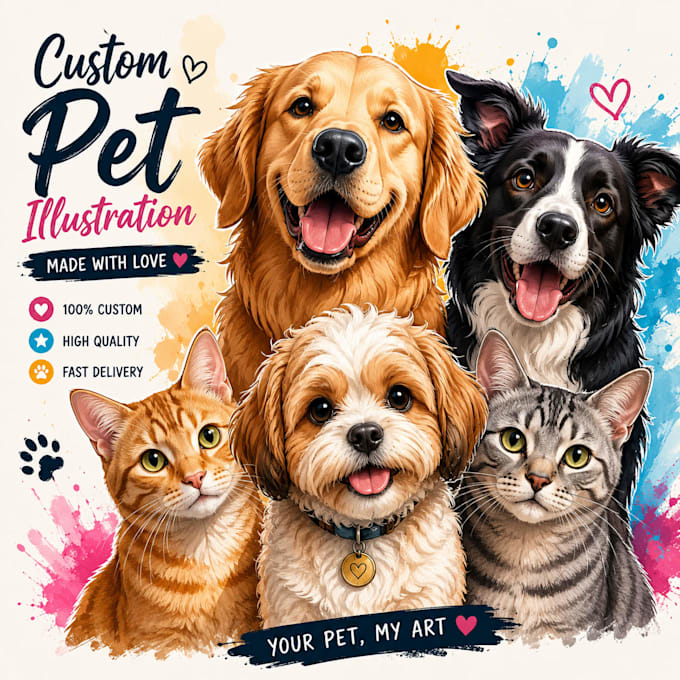drawing custom pet portraits