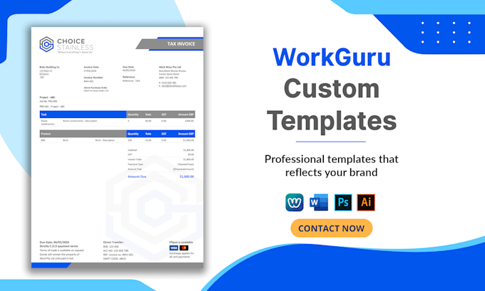 do workguru custom template design