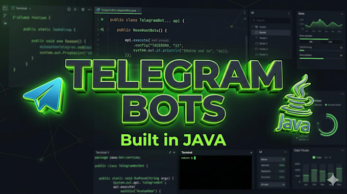 develop a custom telegram bot for you in java or rust