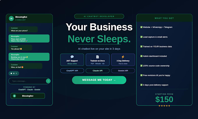 integrate chatgpt or claude ai chatbot into your site