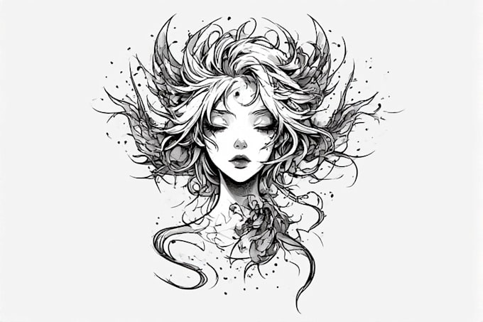 draw custom anime tattoo design for you