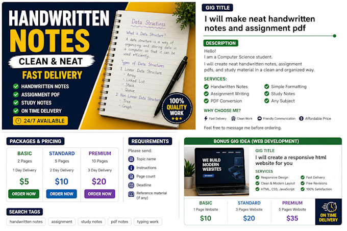 make neat handwritten notes and assignment pdf