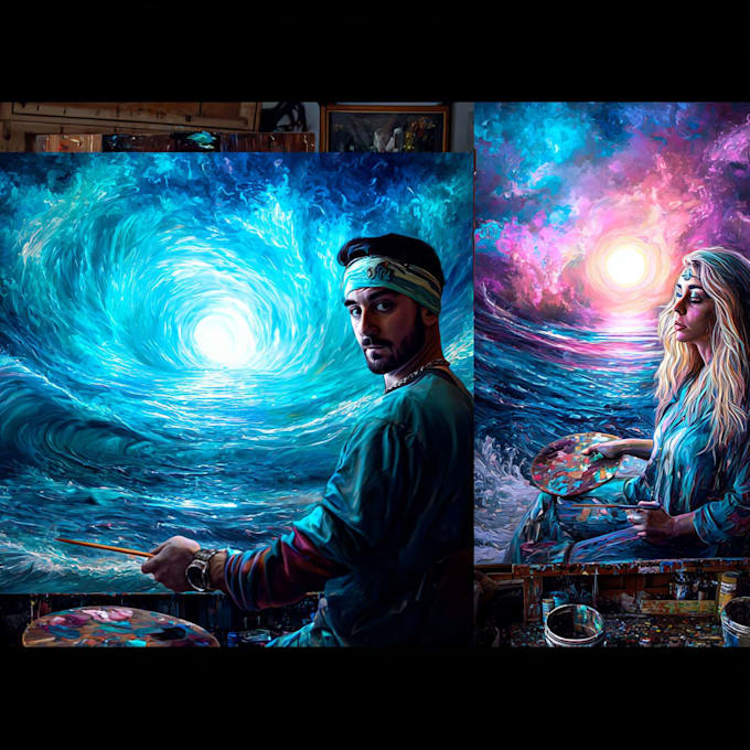 create artistic oil painting portraits