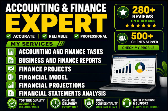 do excel projects, accounting and finance tasks, financial model forecasts