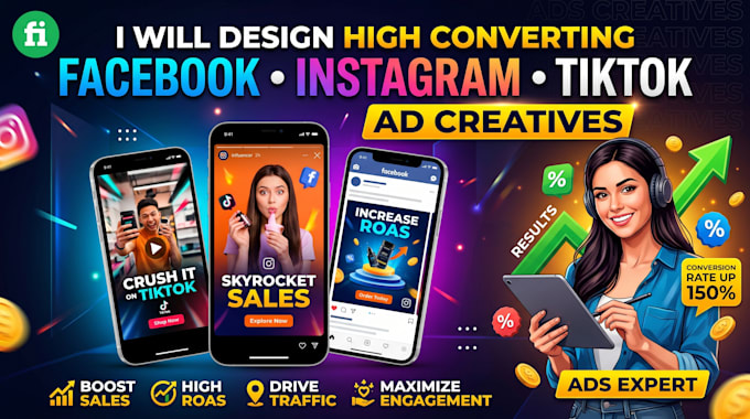 design converting facebook instagram and tiktok ads