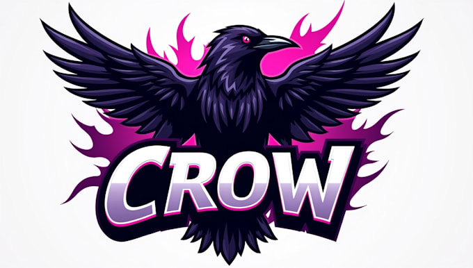 make eye catching crow bird mascot logo with express delivery