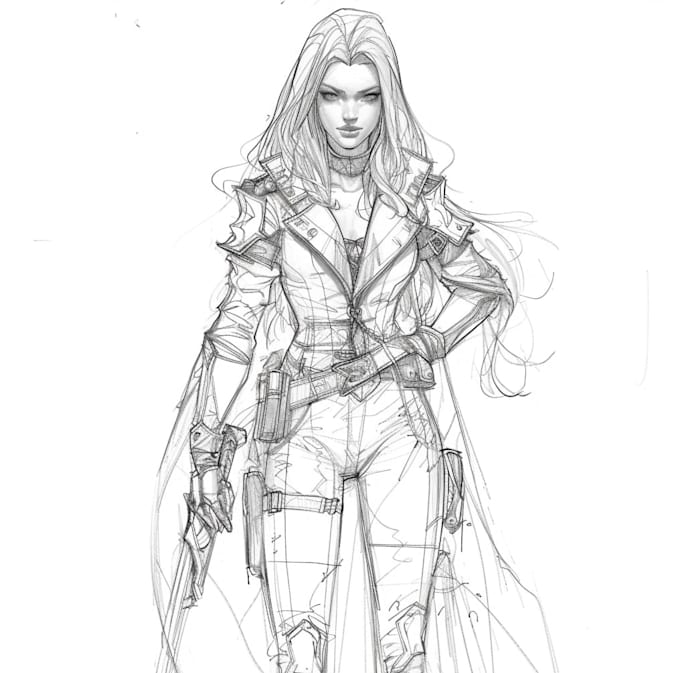draw fantasy character sketch for you