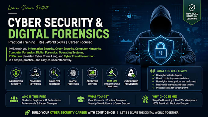 teach cybersecurity, computer networks, forensics, os, and peca law