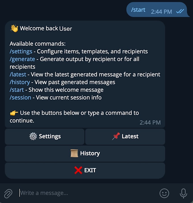 build a custom telegram automation bot