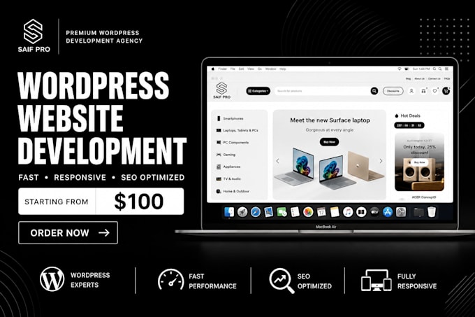 make a proffesional wordpress website for your business with SEO optimization