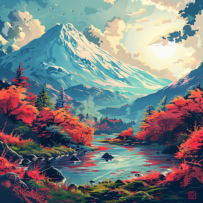 create professional landscape digital art