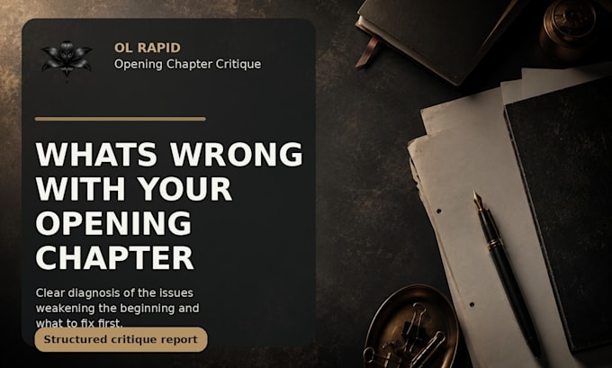 critique and diagnose your first chapter