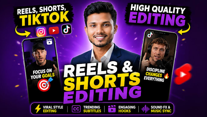 edit professional instagram reels, tiktok and youtube shorts