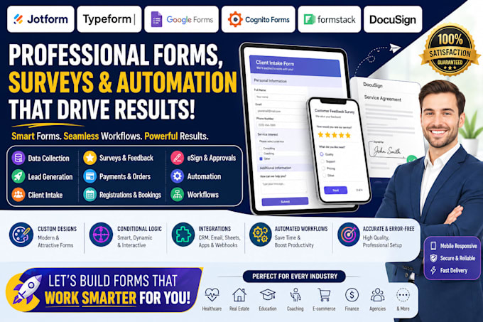 create jotform, typeform, google form, cognito form, surveys, formstack docusign