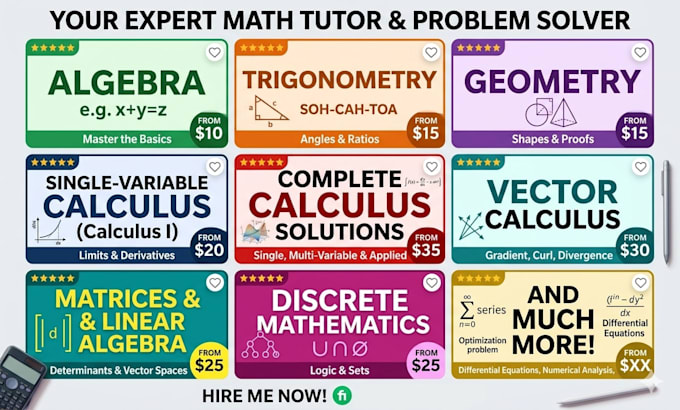seré tu profesora de matemáticas básicas y avanzadas
