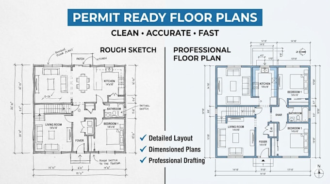 adu floor plan design for permit submittal