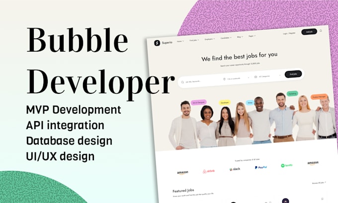 build bubble io app, saas, bubble mvp, bubble website, bubble io developer
