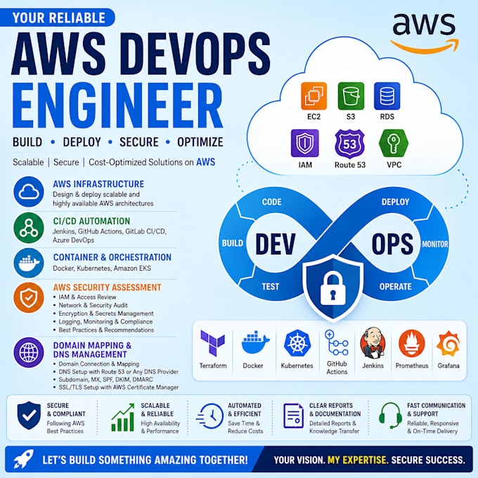 provide AWS devops, security assessment, domain mapping and dns management