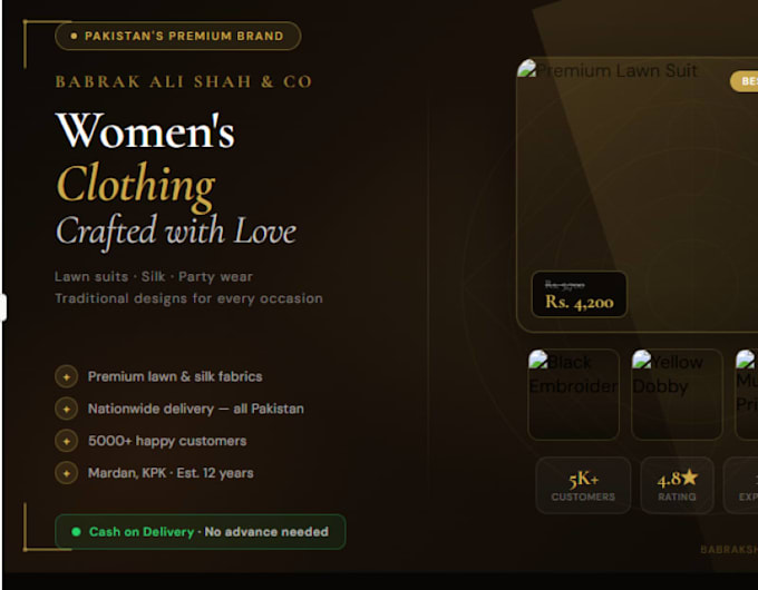 create clothing proffessional website